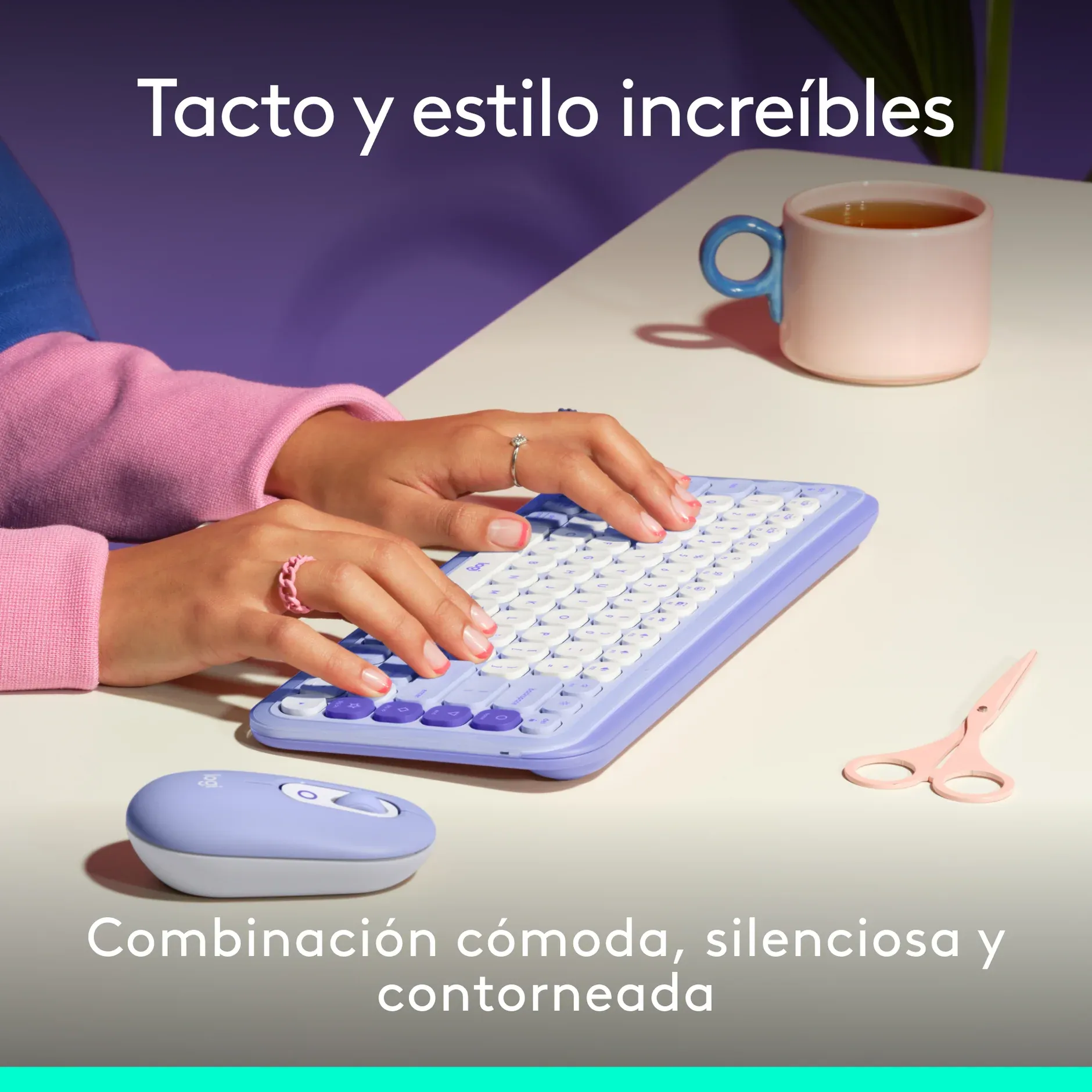 COMBO TECLADO MOUSE LOGITECH POP ICON INALAMBRICO NEGRO, vista 5